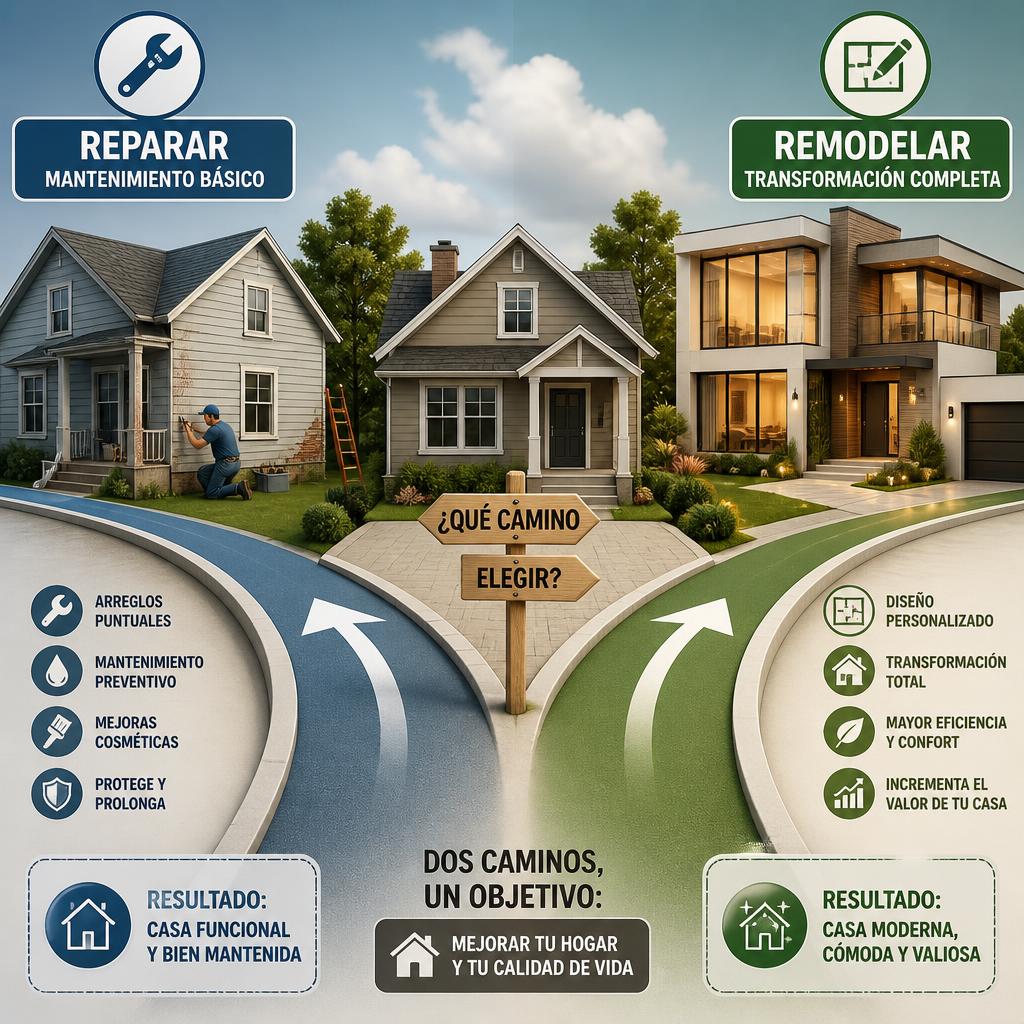 Guía Completa: ¿Cuándo Reparar tu Casa y Cuándo Remodelar?